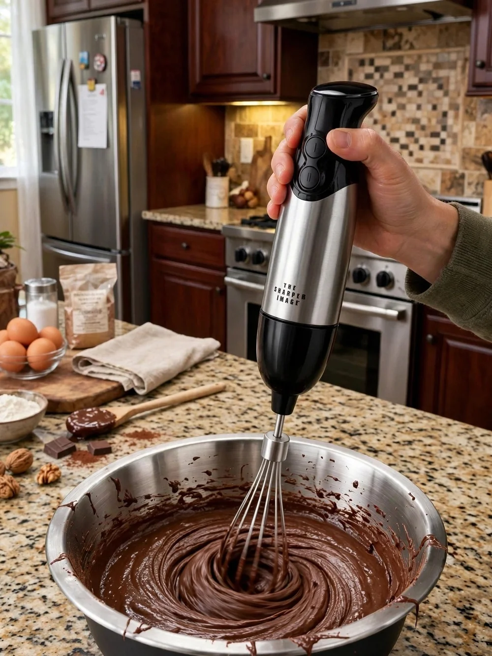 The Sharper Image 8-Piece Stainless Steel Immersion Hand Blender Set 200W NIB